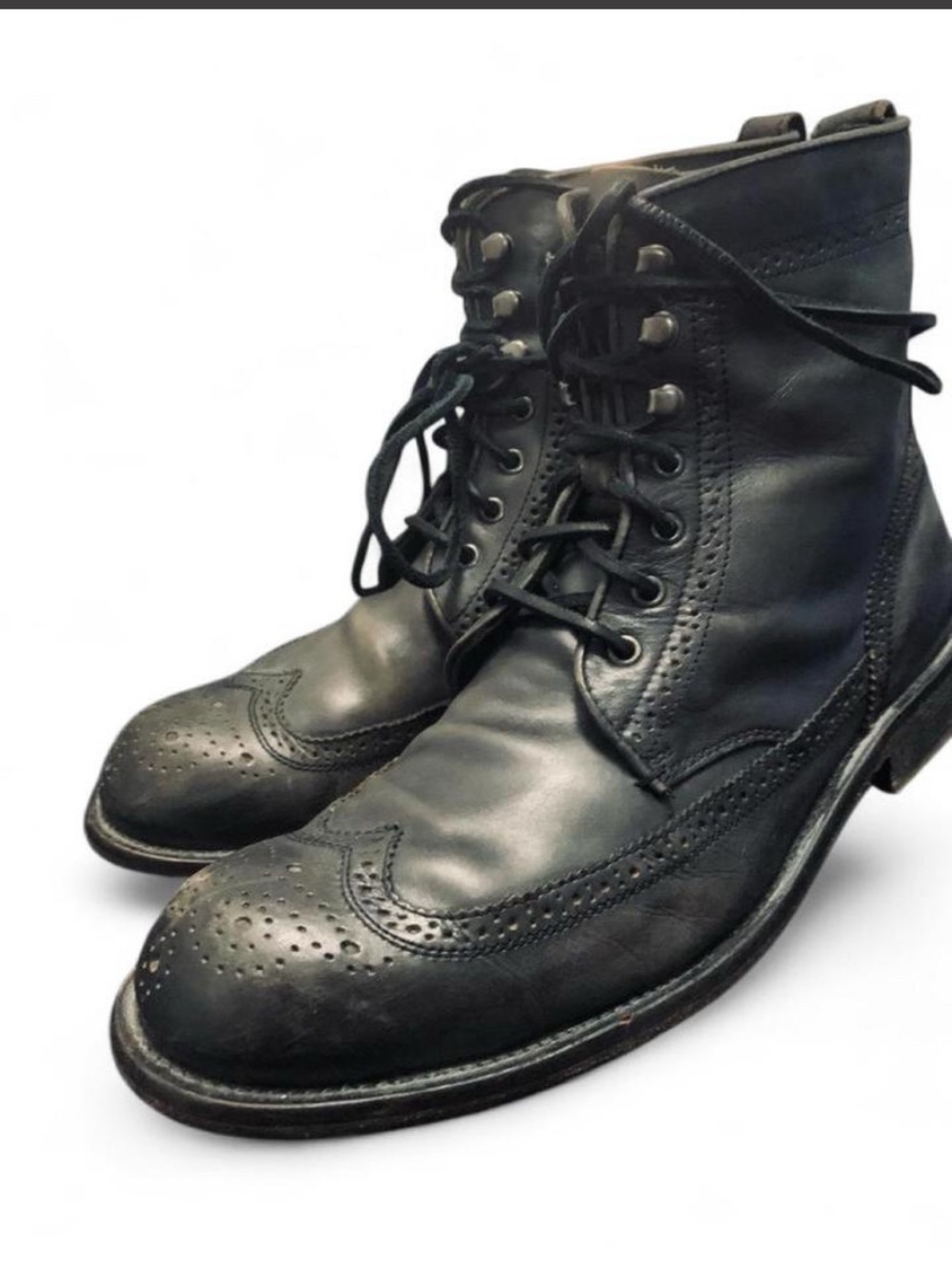 John Varvatos Black / Brown Leather Boots